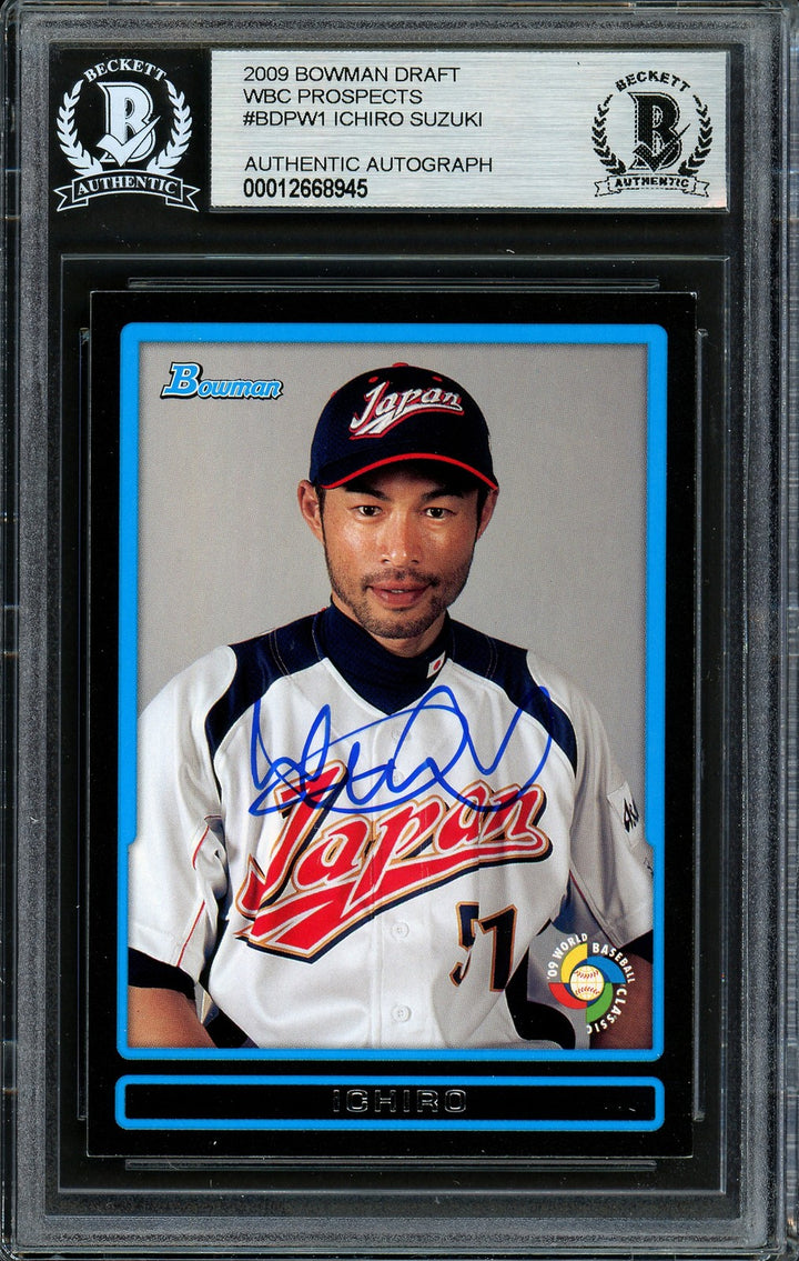 Ichiro Suzuki Autographed Signed 2009 Bowman Draft Card BDPW1 Japan Beckett