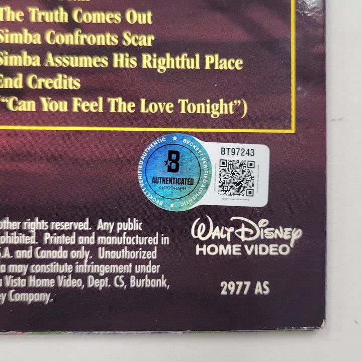 Rob Minkoff signed Disney The Lion King Soundtrack Cover autograph ~ Beckett BAS