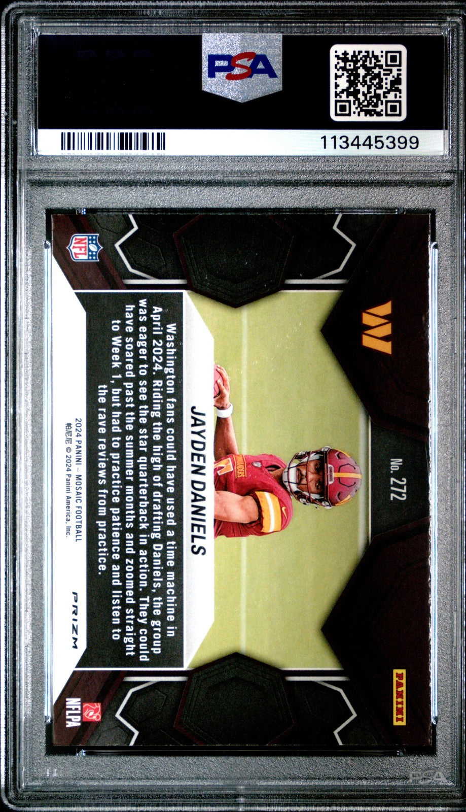 Graded 2024 Mosaic Jayden Daniels #272 Reactive Blue RC Card PSA 10