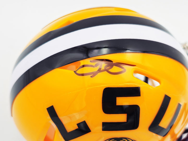 Odell Beckham Jr. Signed LSU Tigers Yellow Speed Mini Helmet Beckett Wit