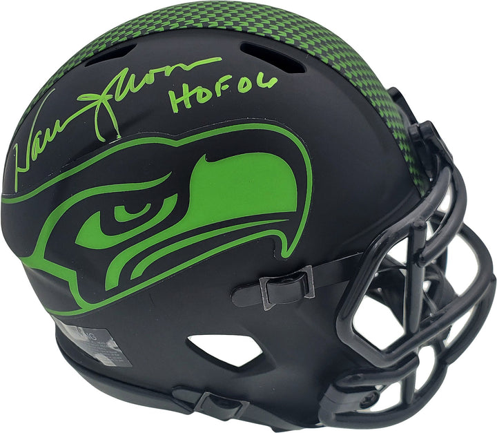 Warren Moon Signed Eclipse Black Seahawks Speed Mini Helmet "HOF 06" MCS Holo