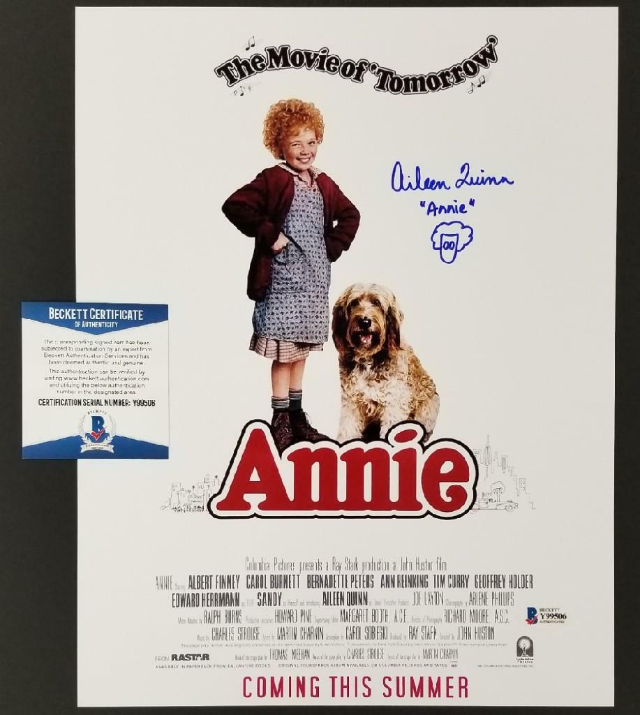 Aileen Quinn signed "Annie" 10x13 Photo Autograph ~ Beckett BAS COA