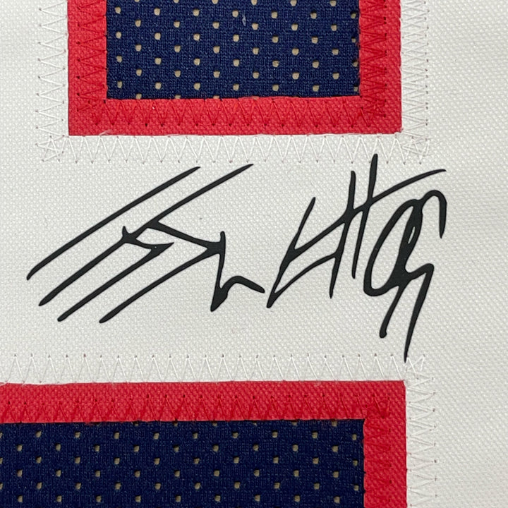 Framed Facsimile Autographed JJ J.J. Watt 33x42 Blue Reprint Laser Auto Jersey