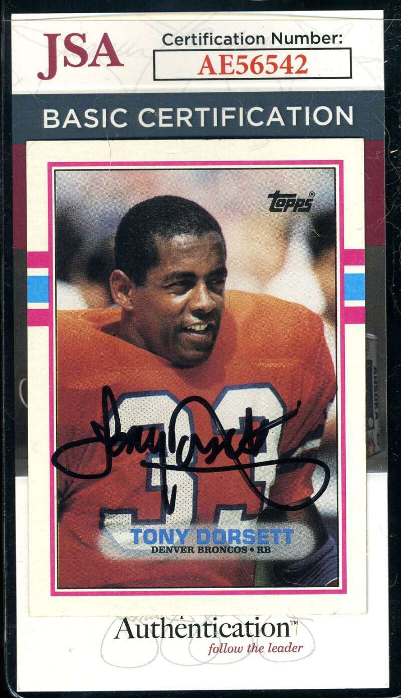 Tony Dorsett JSA COA Signed 1989 Topps Autograph