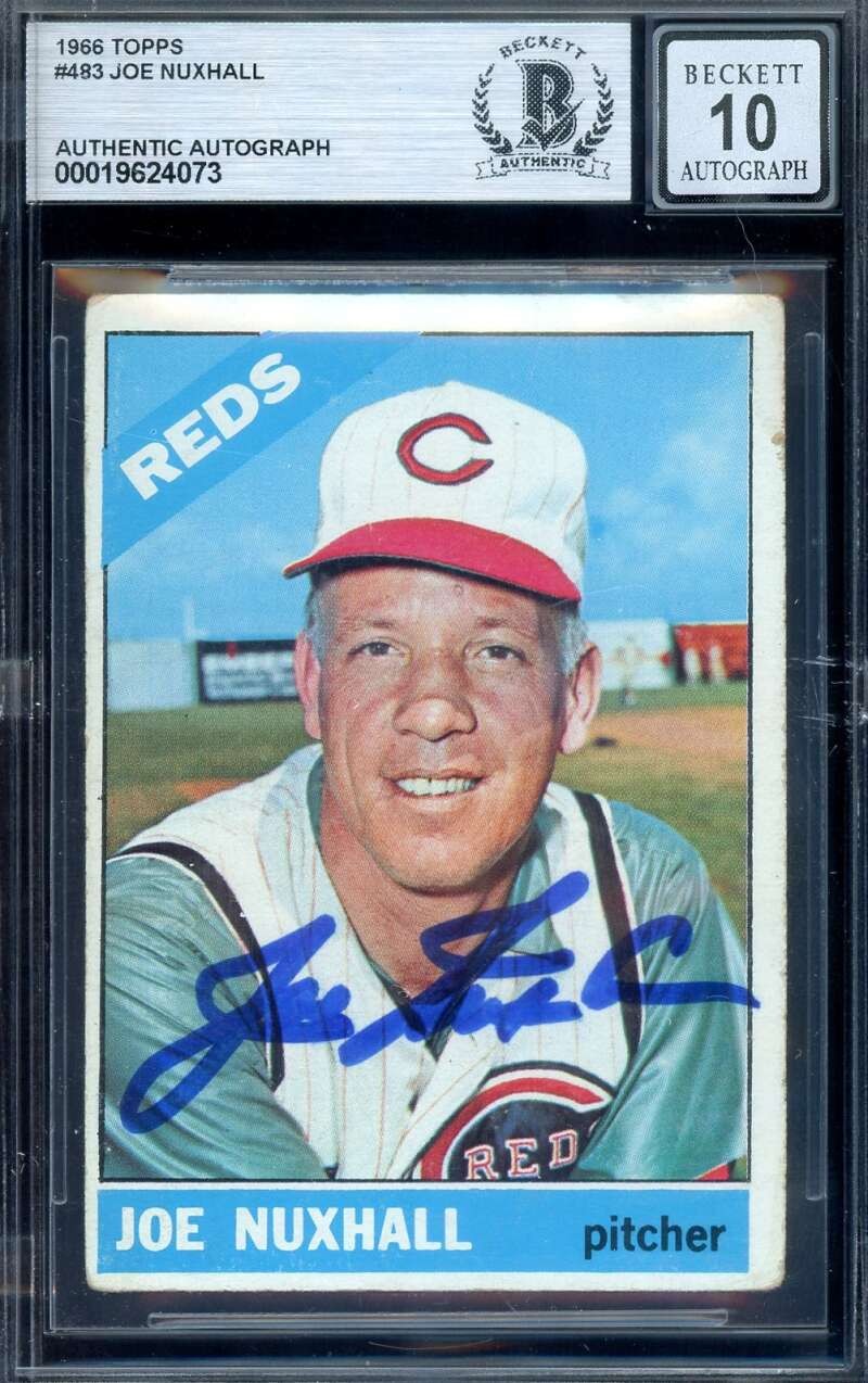 Joe Nuxhall Gem Mint 10 Beckett BAS Signed 1966 Topps Autograph