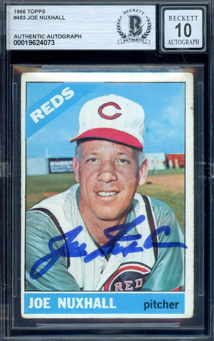 Joe Nuxhall Gem Mint 10 Beckett BAS Signed 1966 Topps Autograph