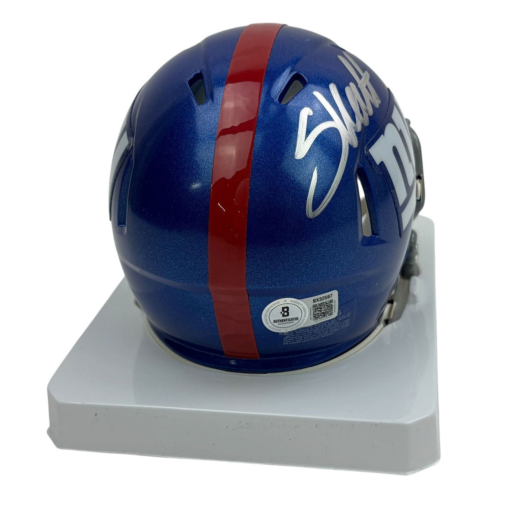 Autographed/Signed Cam Skattebo New York Giants Mini Helmet Beckett BAS COA
