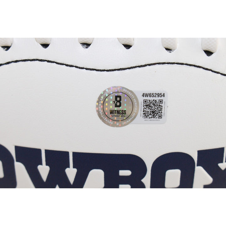 Demarcus Ware Autographed Dallas Cowboys Logo Football Beckett Witness 56377