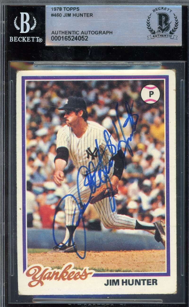Jim Catfish Hunter Beckett BAS Signed 1978 Topps Autograph