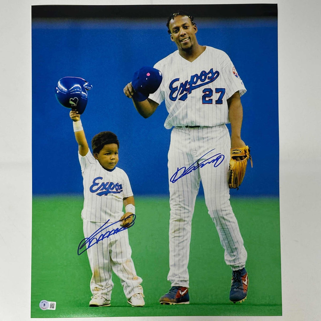 Autographed/Signed Vladimir Vlad Guerrero Jr Sr Expos 16x20 Photo BAS COA