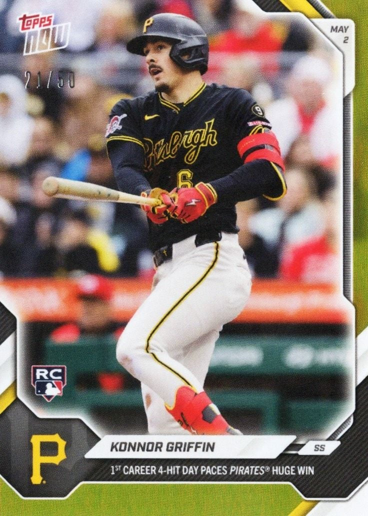 2026 Topps Now Konnor Griffin #154 Gold Foil /50 Rookie RC Baseball Card