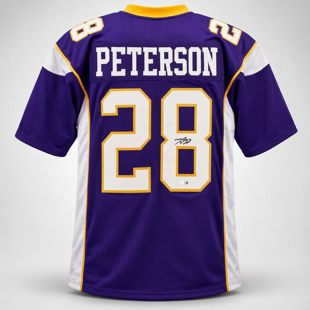 Minnesota Vikings Adrian Peterson Signed Purple Jersey JSA Witness