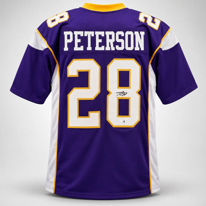 Minnesota Vikings Adrian Peterson Signed Purple Jersey JSA Witness