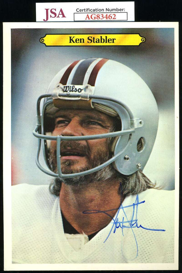 Ken Stabler JSA COA Signed 1980 Topps Super Autograph