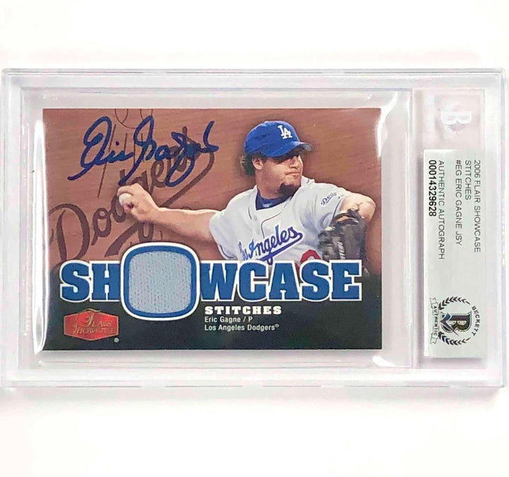 Eric Gagne full autograph signed 2006 Flair Showcase GU jersey BAS BGS 10 Auto