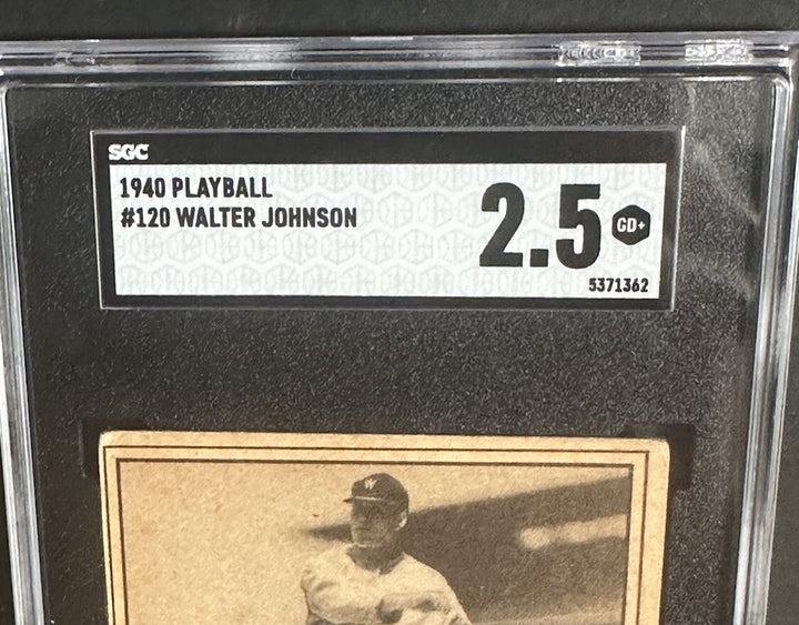 1940 PLAY BALL WALTER JOHNSON # 120 SGC 2.5 GOOD + Looks Nicer SENATORS Hof