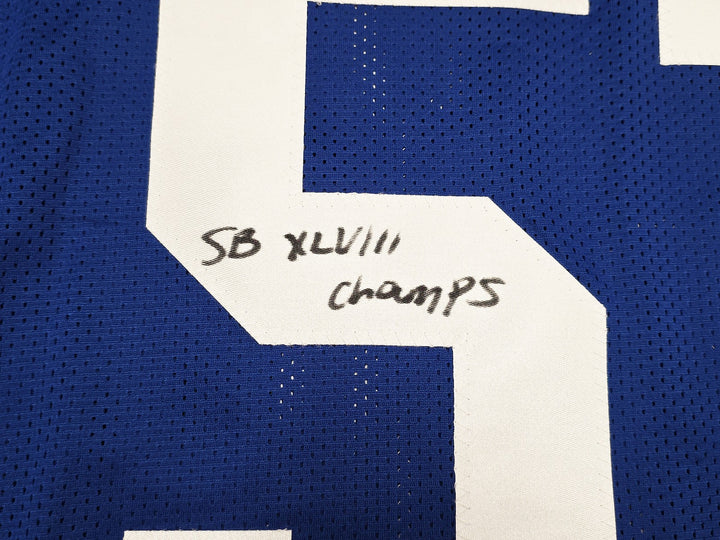 Seahawks Bruce Irvin Signed Blue Throwback Jersey "SB XLVIII Champs" MCS Holo