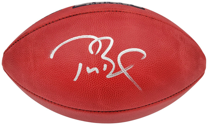 Tom Brady Auto Official NFL Leather SB LIII Logo Football Buccaneers Fanatics