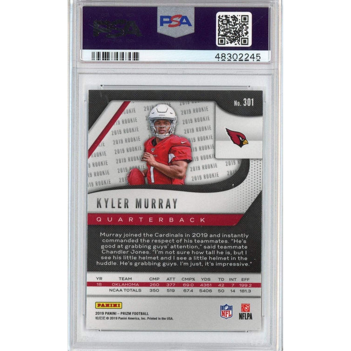 Graded 2019 Panini Prizm Kyler Murray #301 Rookie RC Football Card PSA 10 Mint