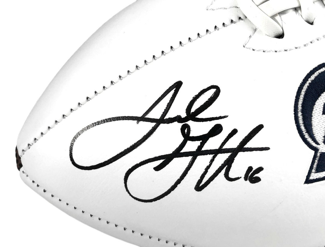 Jared Goff Cooper Kupp Dual Signed LA Rams White Football COA Fanatics Autograph
