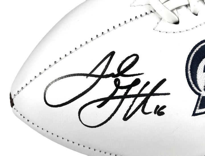 Jared Goff Cooper Kupp Dual Signed LA Rams White Football COA Fanatics Autograph