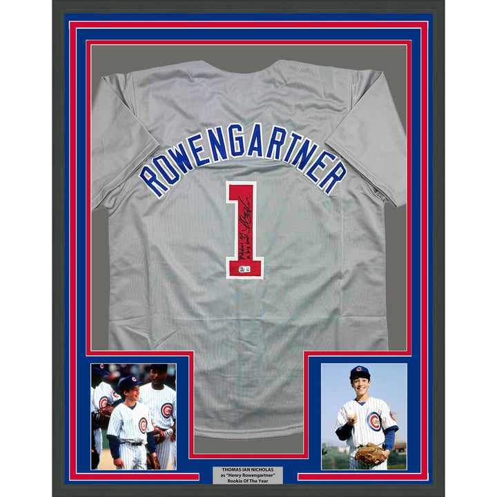 Framed Autographed/Signed Thomas Ian Nicholas 35x39 Chicago Grey Jersey COA