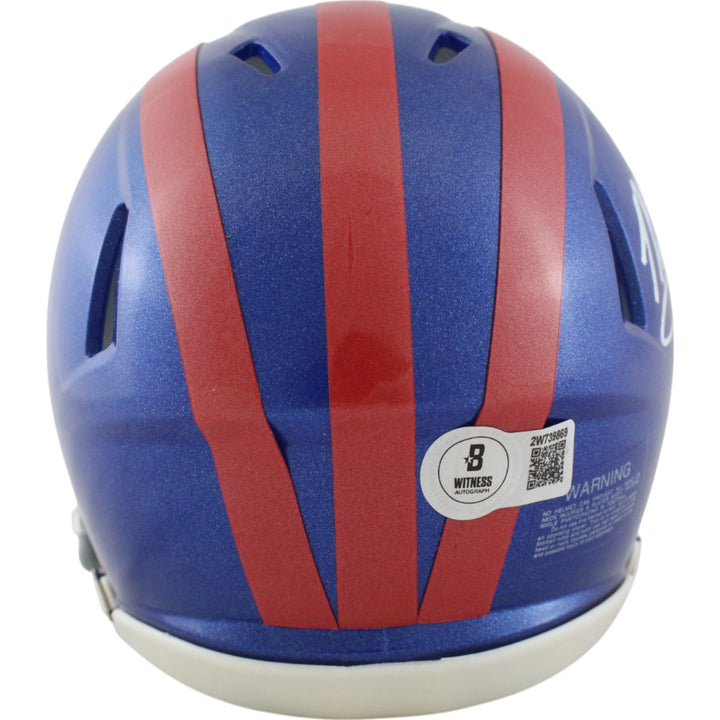 Michael Strahan Autographed New York Giants 24 Alt Mini Helmet Beckett 49850