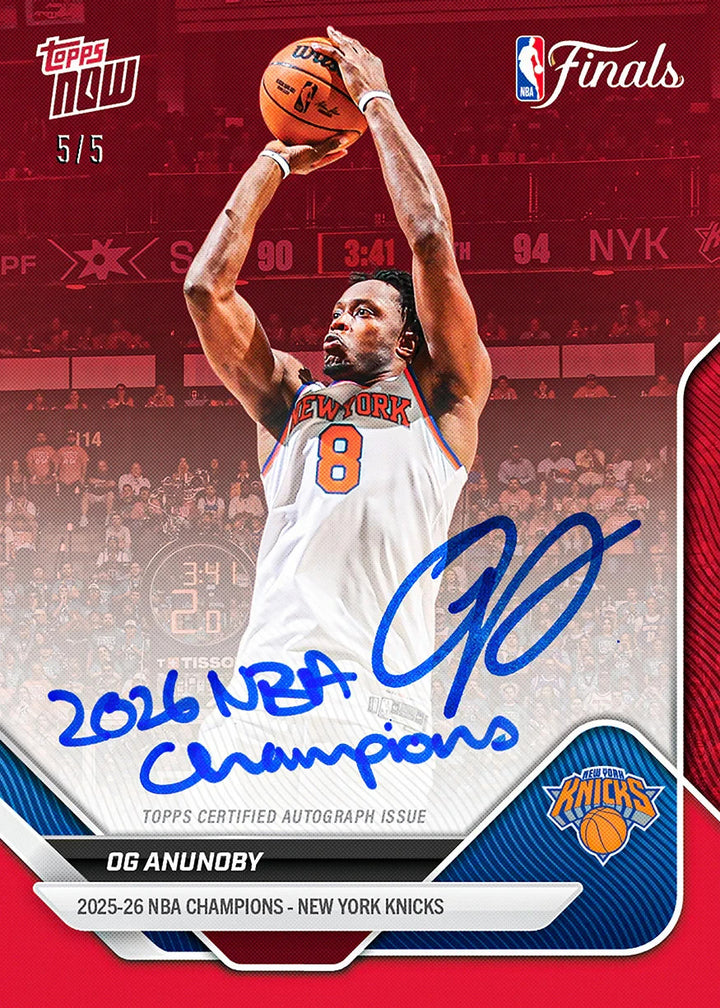 KNICKS NBA CHAMPIONS TOPPS NOW 16 CARD TEAM SET 15 BASE + PARALLEL SP AUTO RELIC
