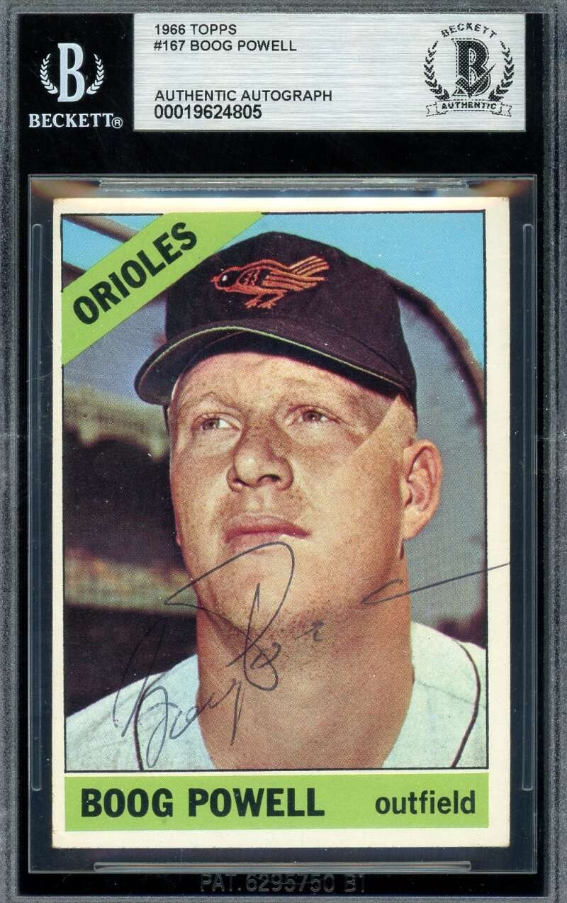 Boog Powell Beckett BAS Vintage Signed 1966 Topps Autograph