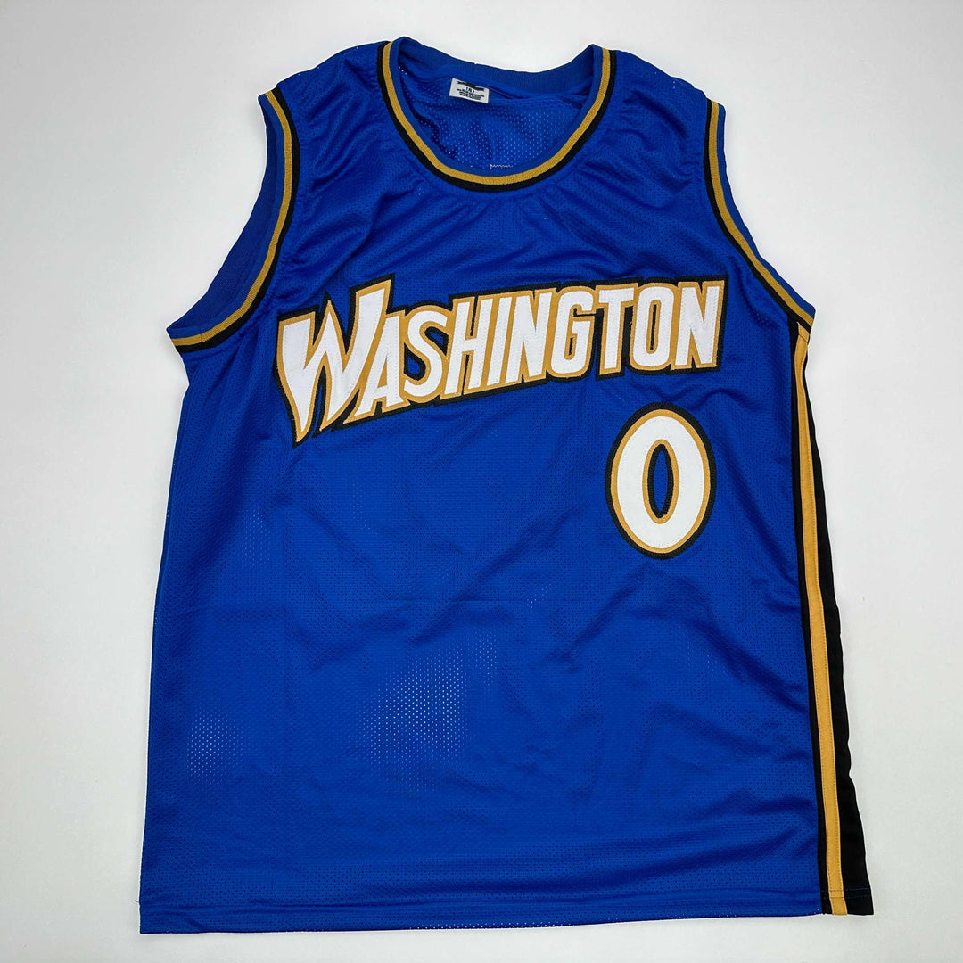 Facsimile Autographed Gilbert Arenas Washington Blue Reprint Jersey Size Mens XL