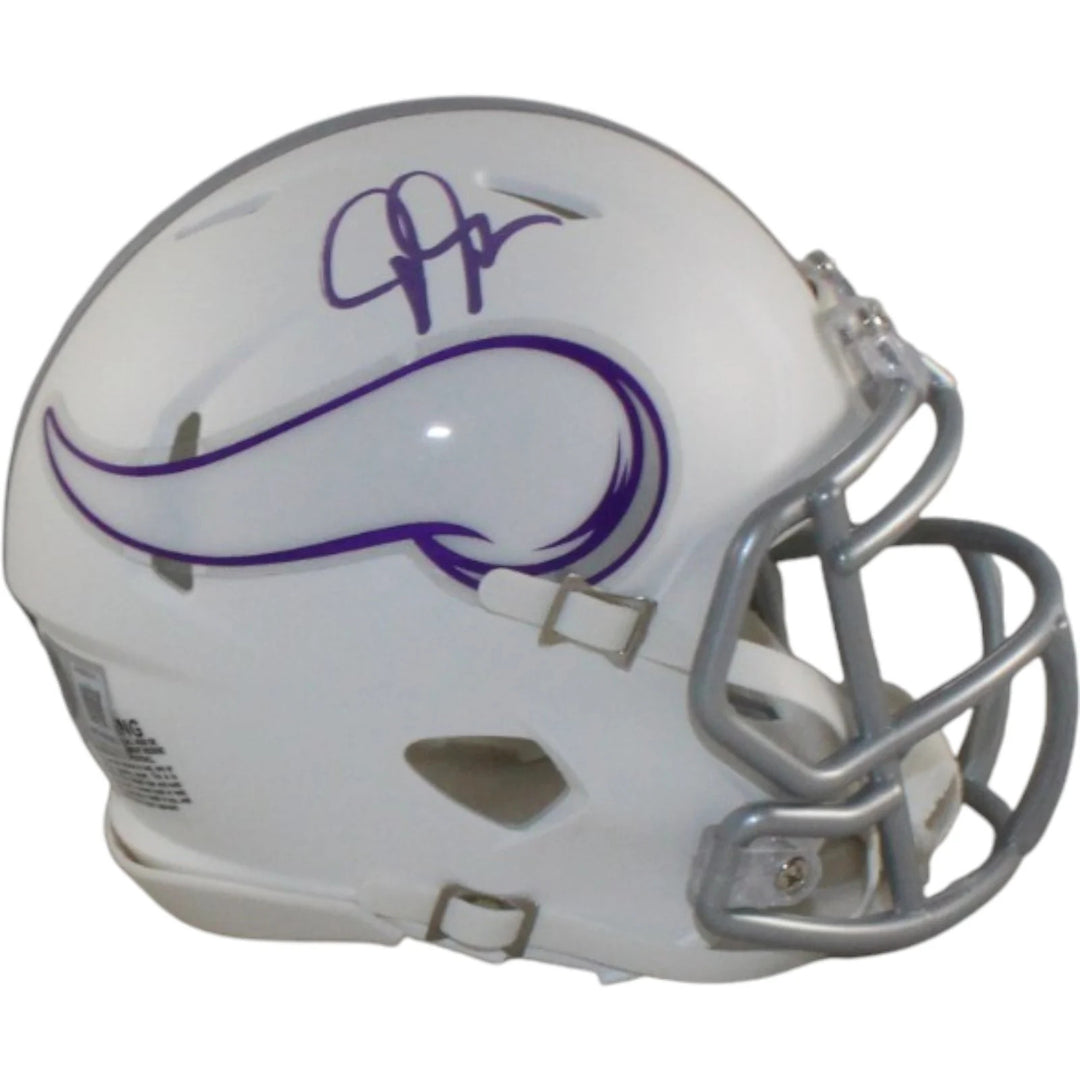 Justin Jefferson Autographed Minnesota Vikings Alt Mini Helmet Beckett WIT 58217