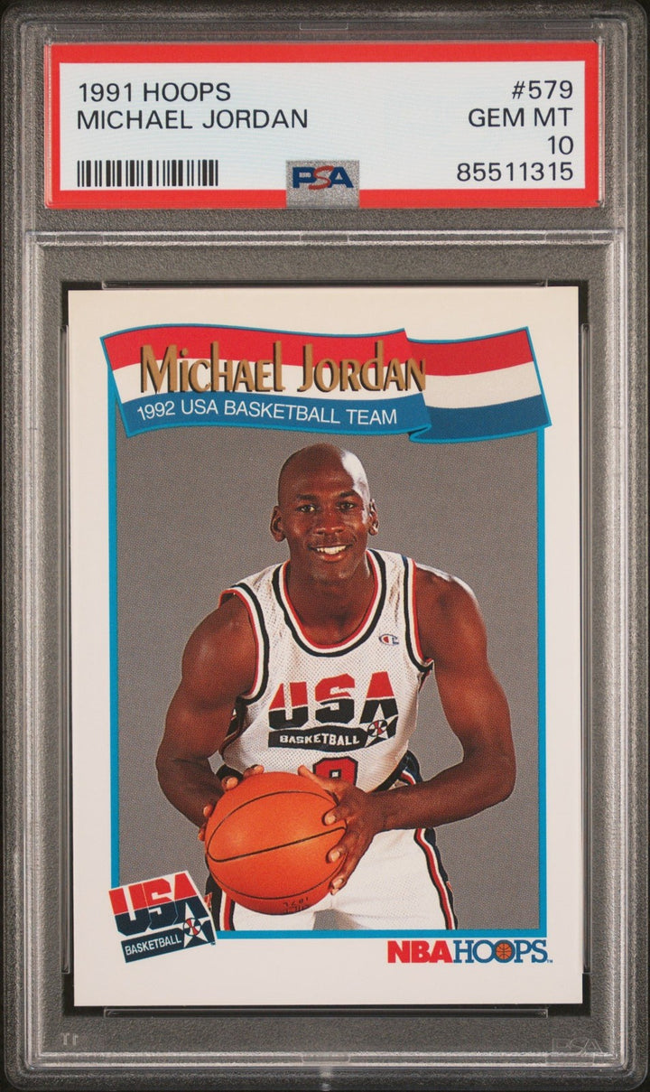 Graded 1991 Hoops Michael Jordan #579 USA Dream Team Card PSA 10 Gem