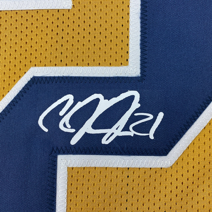 Facsimile Autographed Calvin Johnson Georgia Tech Gold Reprint Jersey Men's XL