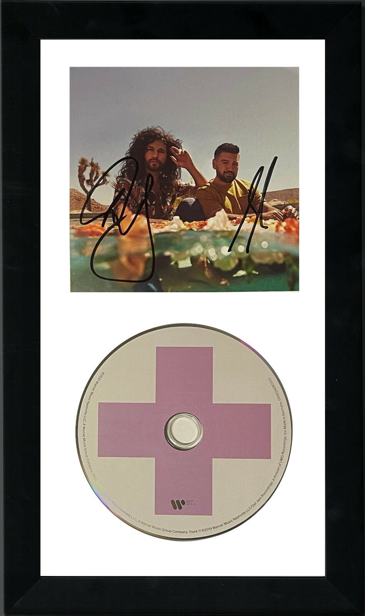 Dan + Shay Duo signed 2021 “Good Things” Album Cover Booklet w/ CD Framed 6.5x12
