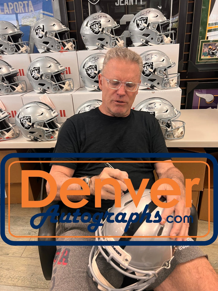 Howie Long Autographed Las Vegas Raiders Authentic Helmet Beckett Witness 55249
