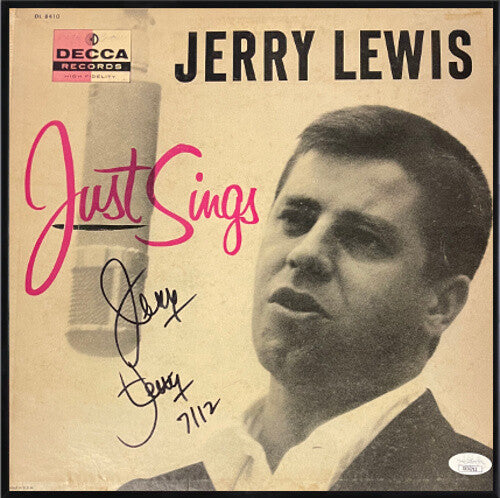 Jerry Lewis signed 1956 Decca Records Just Sings Album LP/Record Framed wear-JSA