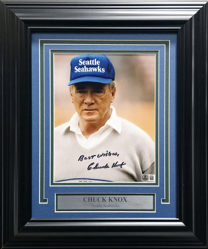 Chuck Knox Signed Framed 8x10 Photo Seattle Seahawks "Best Wishes" MCS Holo