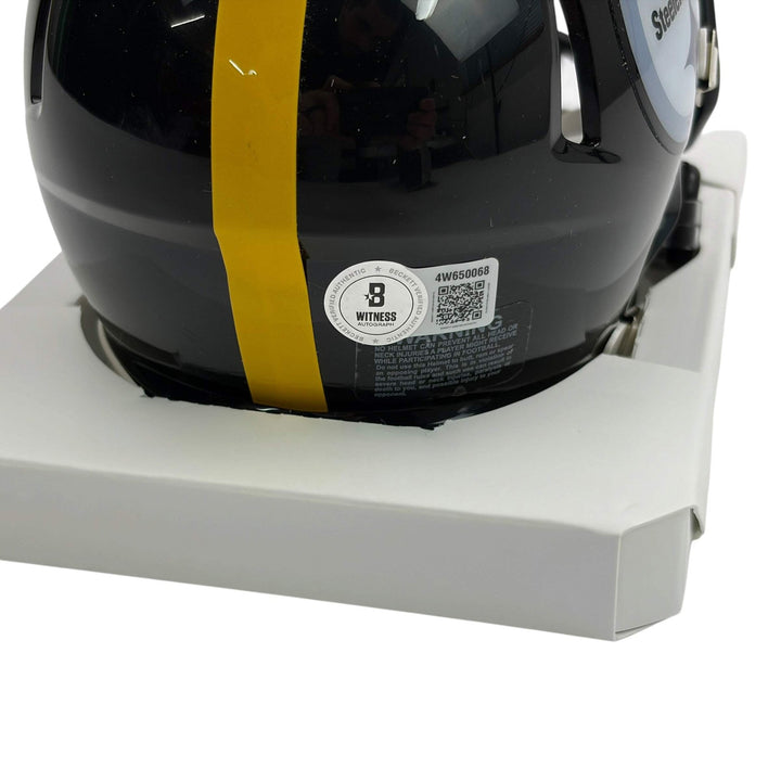 Autographed/Signed Hines Ward Pittsburgh Steelers Mini Football Helmet Beckett B