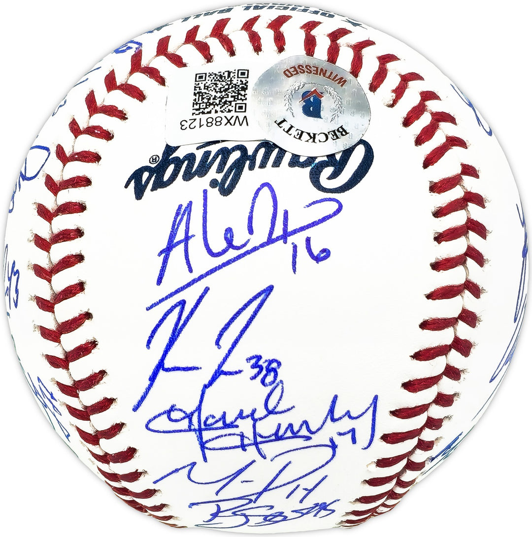 2022 WS Champ Astros Team Auto Logo MLB Baseball 21 Sigs Jose Altuve Alvarez BAS