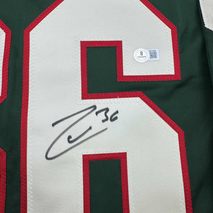 Autographed/Signed Mats Zuccarello Minnesota Green Jersey Beckett BAS COA