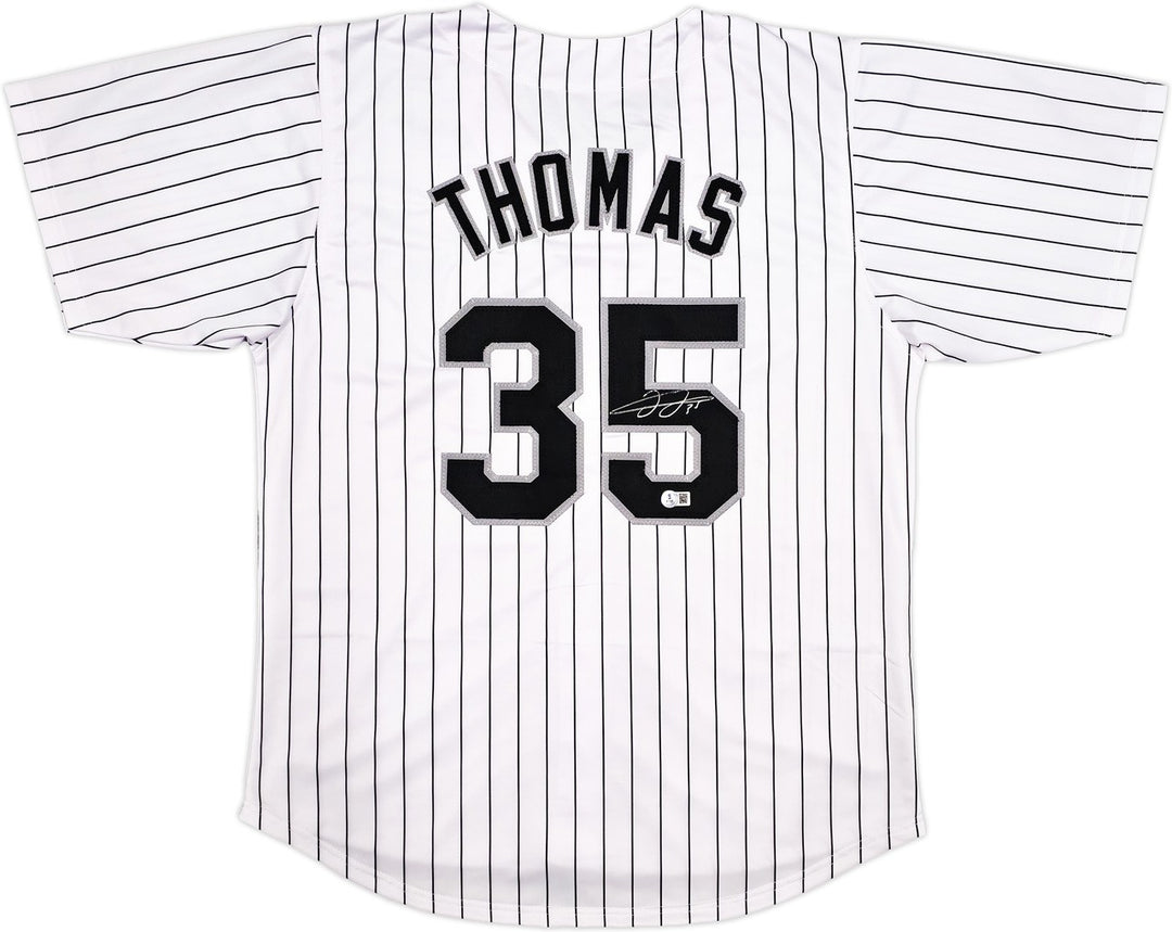 Chicago White Sox Frank Thomas Signed White Pinstripe Jersey Beckett Wit