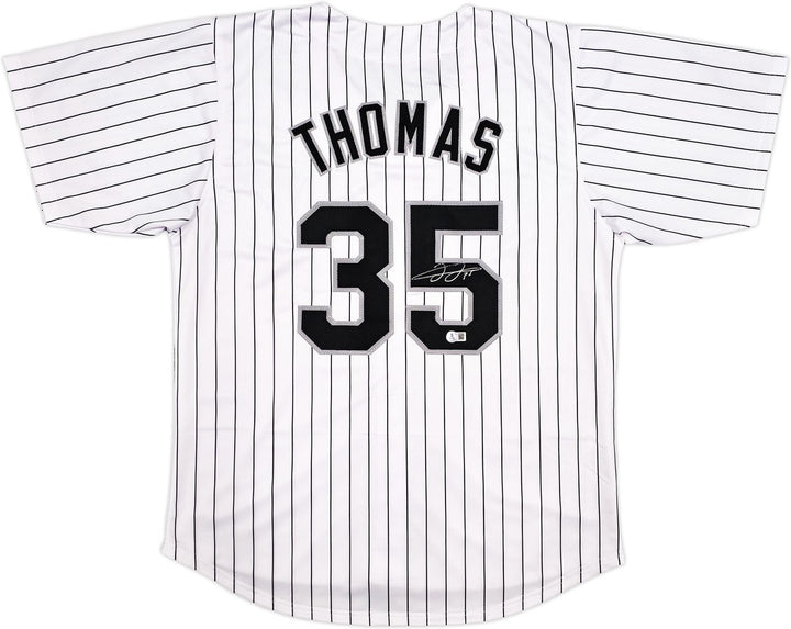 Chicago White Sox Frank Thomas Signed White Pinstripe Jersey Beckett Wit