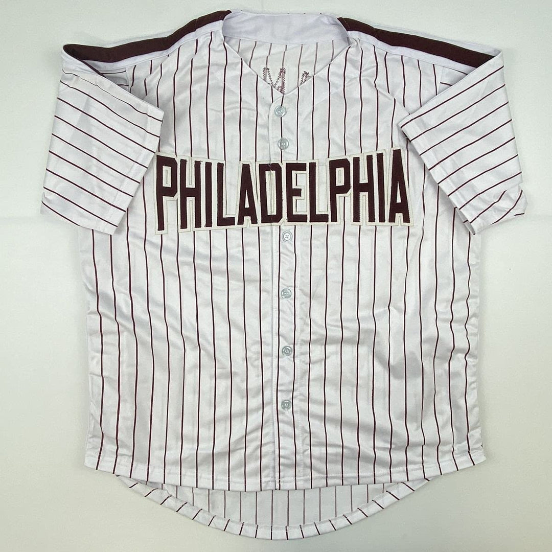 Autographed/Signed Mike Schmidt Philadelphia Pinstripe Jersey JSA COA