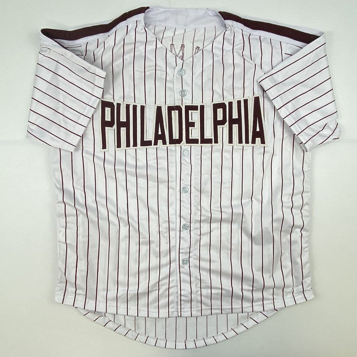 Autographed/Signed Mike Schmidt Philadelphia Pinstripe Jersey JSA COA