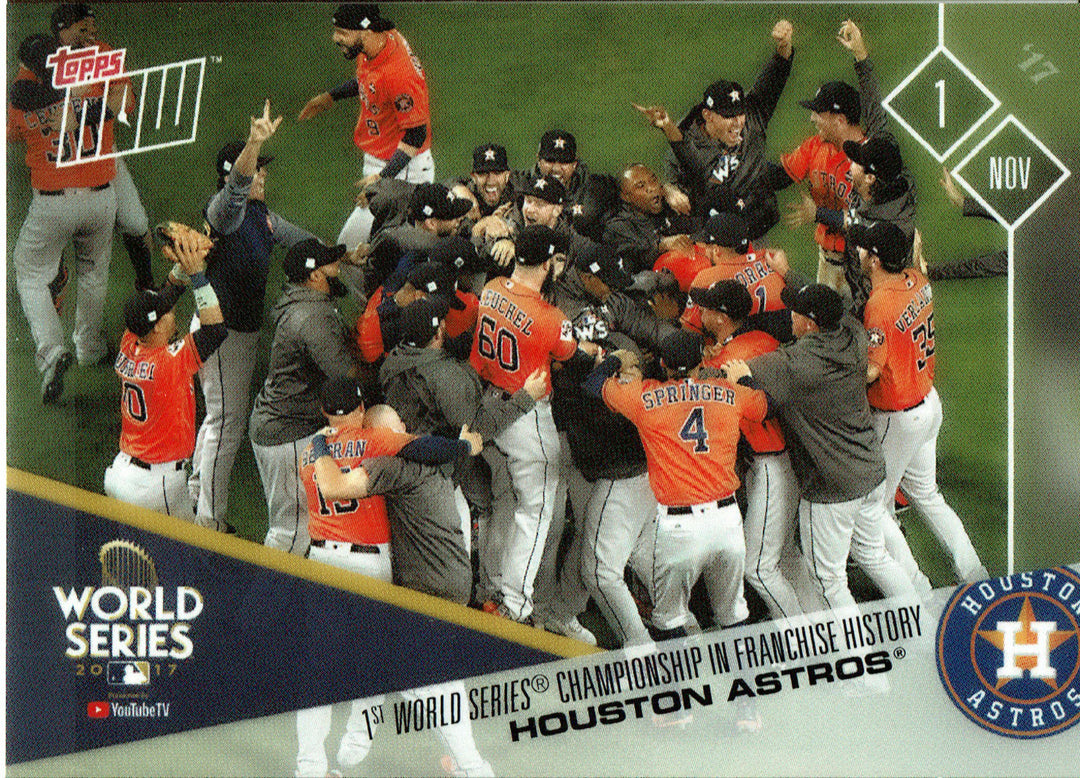 HOUSTON ASTROS WORLD SERIES CHAMPIONS 2017 TOPPS NOW BONUS TRADING CARD #YTTV