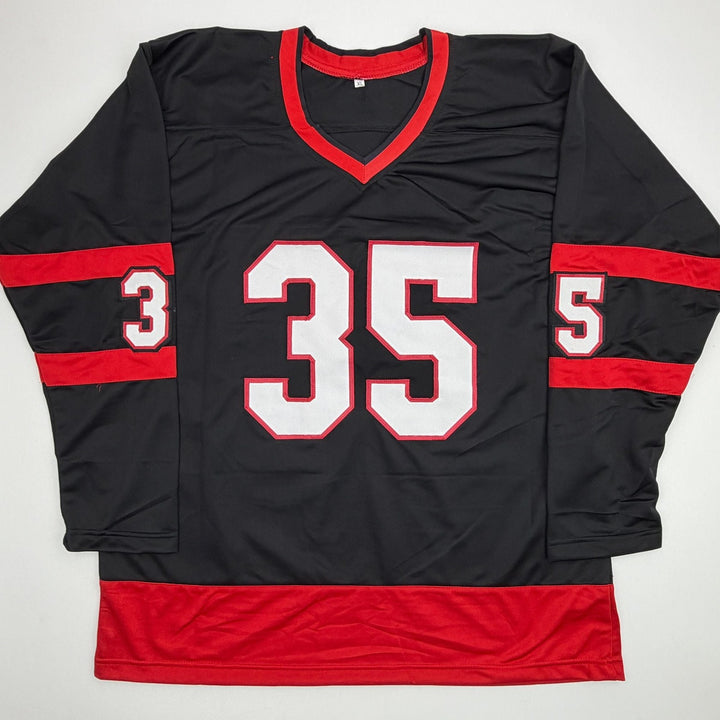 Autographed/Signed Linus Ullmark Ottawa Black Hockey Jersey Beckett BAS COA