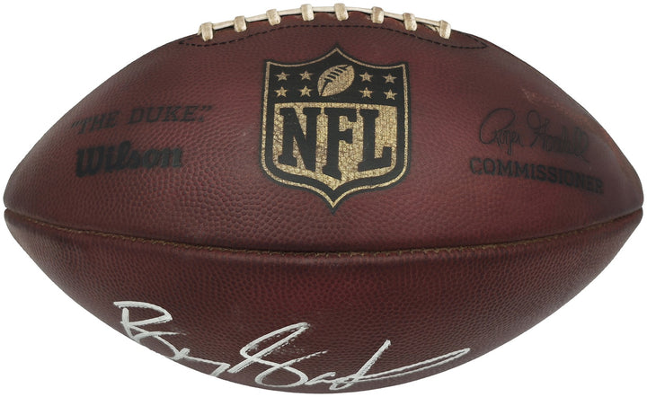 Barry Sanders Signed Official NFL Leather Game Prepped Football Lions Beckett