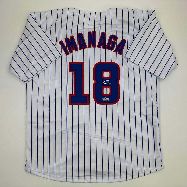 Facsimile Autographed Shota Imanaga Chicago Pinstripe Reprint Jersey Men's XL