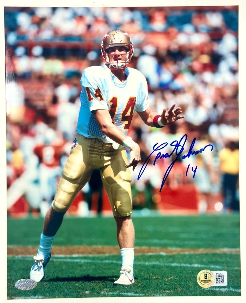 Brad Johnson signed Florida State 8x10 photo autograph ~ Beckett BAS