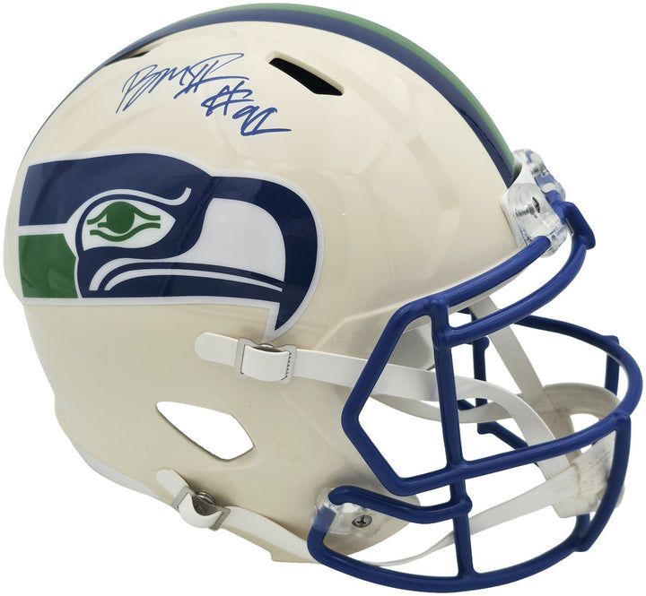 Byron Murphy II Signed Seahawks Cream Retro Full Size Speed Replica Helmet MCS